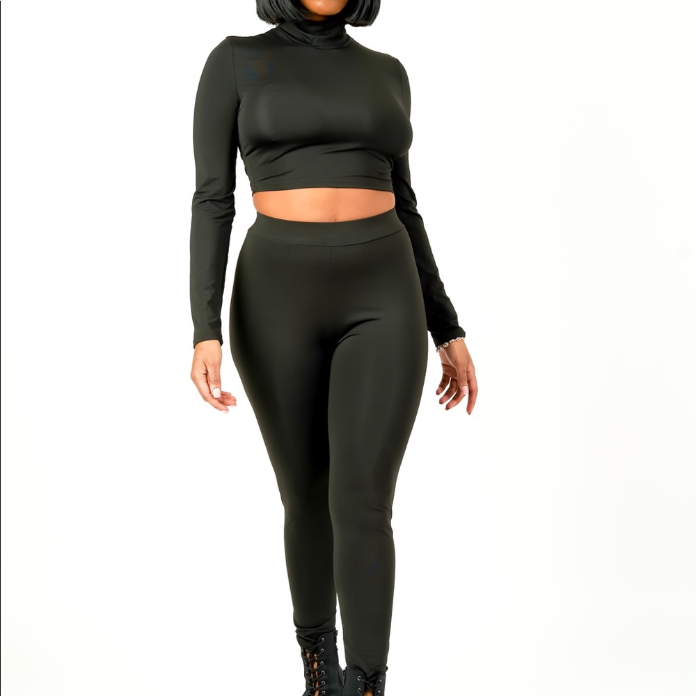 Black two piece set long sleeve set